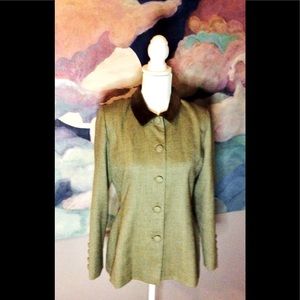 Vintage Tailored Jacket w/velvet Collar Sz.M